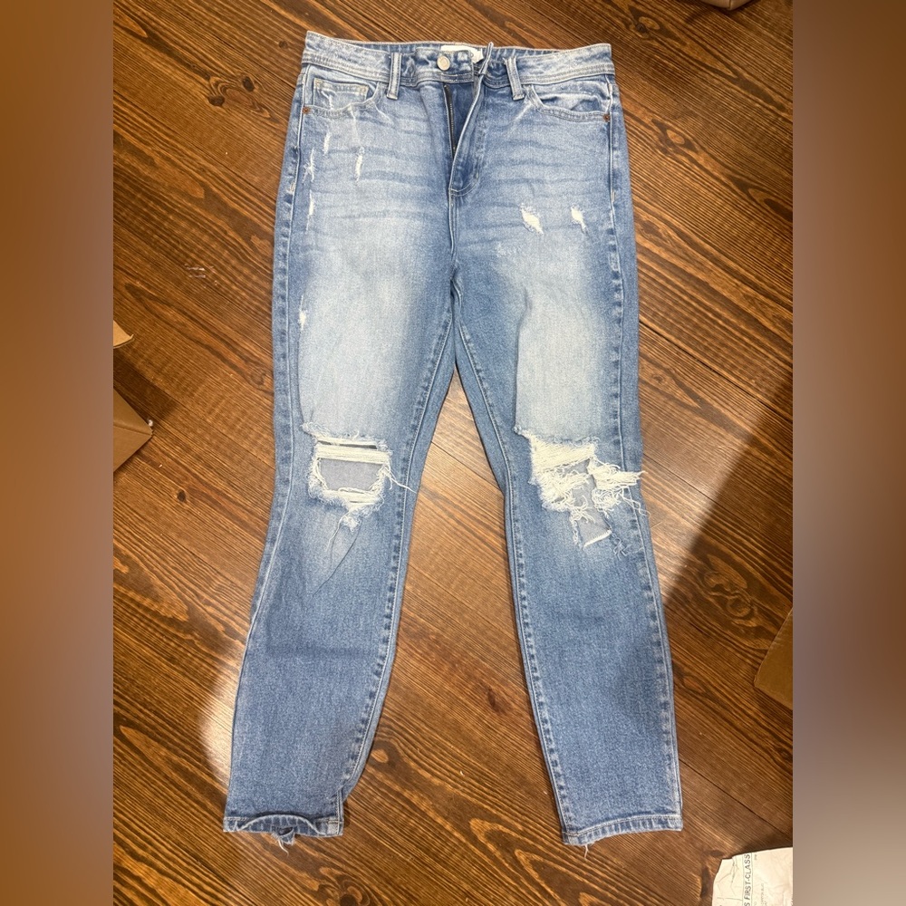 Cello Light Blue Distressed Skinny Jeans